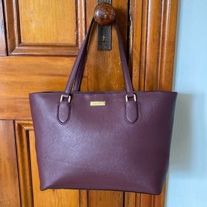 Kate Spade Leather Purple Tote Bag